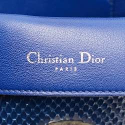 Pre Owned Dior Be Dior Mini Blue Python Top Handle Bag