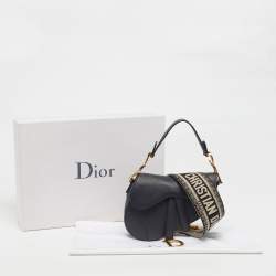 Pre Owned Dior Saddle Mini Black Leather Shoulder Bag