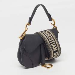 Pre Owned Dior Saddle Mini Black Leather Shoulder Bag