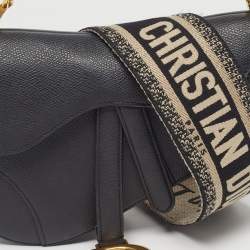 Pre Owned Dior Saddle Mini Black Leather Shoulder Bag