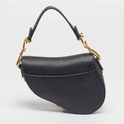 Pre Owned Dior Saddle Mini Black Leather Shoulder Bag