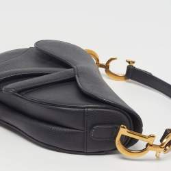 Pre Owned Dior Saddle Mini Black Leather Shoulder Bag