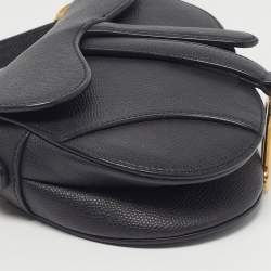 Pre Owned Dior Saddle Mini Black Leather Shoulder Bag