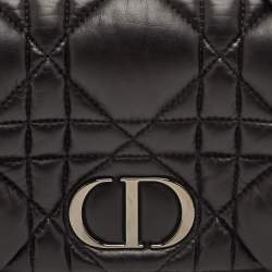 Pre Owned Dior Caro Mini Black Macrocannage Leather Bag