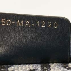 Pre Owned Dior Book Medium Navy Blue Oblique Embroidered Canvas Tote