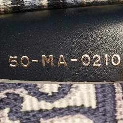 Pre Owned Dior Book Medium Blue Oblique Embroidered Canvas Tote 