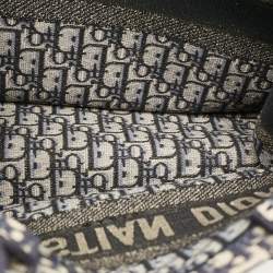 Pre Owned Dior Book Medium Blue Oblique Embroidered Canvas Tote 