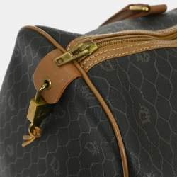 Pre Owned Christian Dior Black Brown Honeycomb Duffle Bag