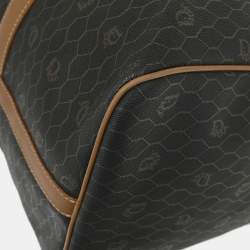 Pre Owned Christian Dior Black Brown Honeycomb Duffle Bag