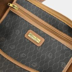 Pre Owned Christian Dior Black Brown Honeycomb Duffle Bag