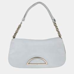 Pre Owned حقيبة ديور ماليس جلد أزرق فاتح