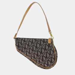 Pre Owned Dior Saddle Brown Trotter Canvas Saddle Bag