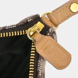 Pre Owned Dior Saddle Brown Trotter Canvas Saddle Bag