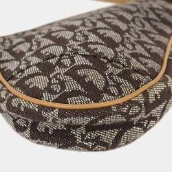 Pre Owned Dior Saddle Brown Trotter Canvas Saddle Bag