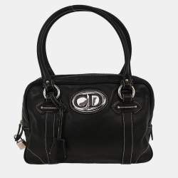 مملوكة مسبقًا Christian Dior Black CD Logos Plate Handbag