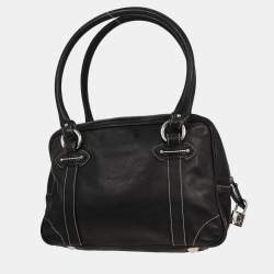 مملوكة مسبقًا Christian Dior Black CD Logos Plate Handbag