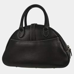 Pre Owned Dior Double Saddle Black Leather Shoulder Bag