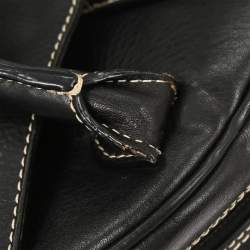 Pre Owned Dior Double Saddle Black Leather Shoulder Bag