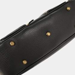 Pre Owned Dior Double Saddle Black Leather Shoulder Bag