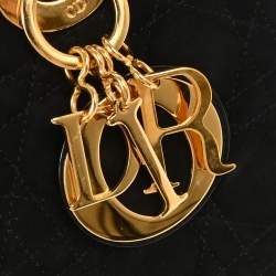 مملوكة مسبقًا Dior Lady Dior Cannage Black Suede Top Handle Bag