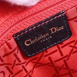 مملوكة مسبقًا Dior Lady Dior Cannage Black Suede Top Handle Bag