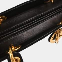 مملوكة مسبقًا Dior Lady Dior Cannage Black Suede Top Handle Bag