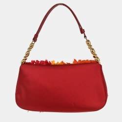 Pre Owned حقيبة يد ديور كريستيان ماليس قماش أحمر