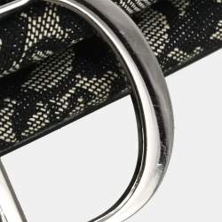 Pre Owned Dior Saddle Black Trotter Canvas Bag