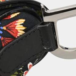 Pre Owned Dior Saddle Black Floral Leather Bag