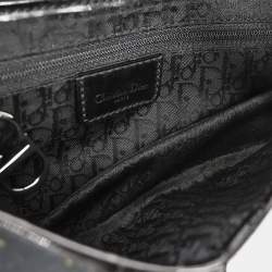 Pre Owned Dior Saddle Black Floral Leather Bag