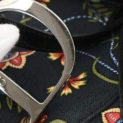 Pre Owned Dior Saddle Black Floral Leather Bag