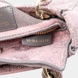 Pre Owned Dior Pink Mini Embroidered Canvas Toile De Jouy Lady D Lite