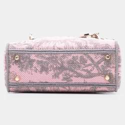 Pre Owned Dior Pink Mini Embroidered Canvas Toile De Jouy Lady D Lite