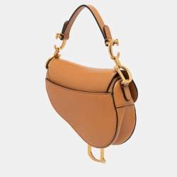Pre Owned Dior Brown Micro Goatskin Saddle Bag