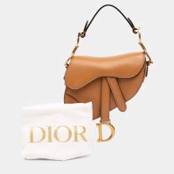 Pre Owned Dior Brown Micro Goatskin Saddle Bag