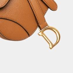 Pre Owned Dior Brown Micro Goatskin Saddle Bag