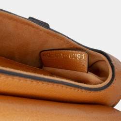 Pre Owned Dior Brown Micro Goatskin Saddle Bag