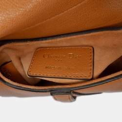 Pre Owned Dior Brown Micro Goatskin Saddle Bag