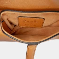 Pre Owned Dior Brown Micro Goatskin Saddle Bag