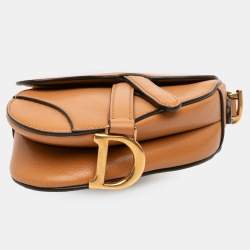 Pre Owned Dior Brown Micro Goatskin Saddle Bag