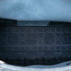 Pre Owned حقيبة يد ديور ليدي ديور صغيرة بمظهر لامع جلد خروف أزرق