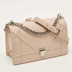 Pre Owned Dior Diorama Medium Pink Leather Shoulder Bag