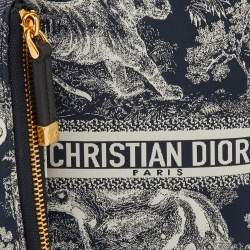 مملوكة مسبقًا حقيبة صغيرة ديور متعددة الوظائف قماش كحلي بحري