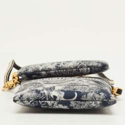 مملوكة مسبقًا حقيبة صغيرة ديور متعددة الوظائف قماش كحلي بحري