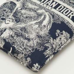 مملوكة مسبقًا حقيبة صغيرة ديور متعددة الوظائف قماش كحلي بحري