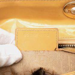Pre Owned Dior Brown Large Patent Cannage Lady Dior