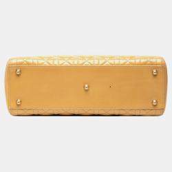 Pre Owned Dior Brown Large Patent Cannage Lady Dior