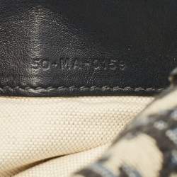 Pre Owned حقيبة حزام ديور سادال جلد وقماش نقش شعار الماركة أزرق