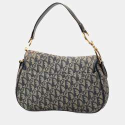 Pre Owned حقيبة سادل مز دوجة دينم أزرق ديوريسيمو ديور