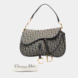 Pre Owned حقيبة سادل مزدوجة دينم أزرق ديوريسيمو ديور